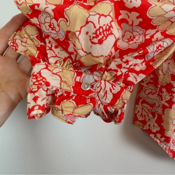 Oliphant Short Sleeve Pintuck Button Down Blouse Size S - Picture 12 of 15